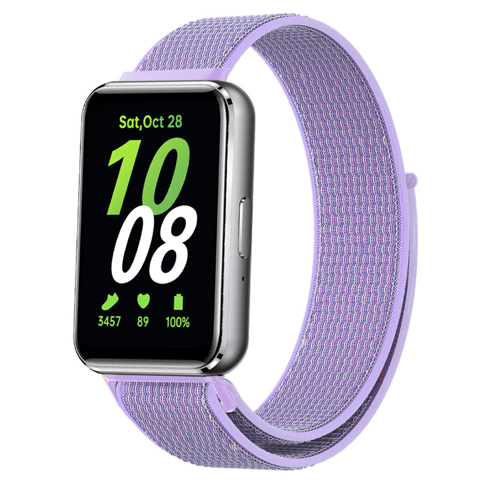 For Samsung Galaxy Fit3 Replacement Strap Braided Nylon Smart Watch Band - Purple For Samsung Galaxy Fit3 Replacement Strap Braided Nylon Smart Watch Band - Purple